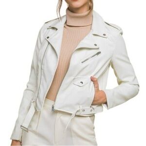 White‎ Faux leather jacket XL